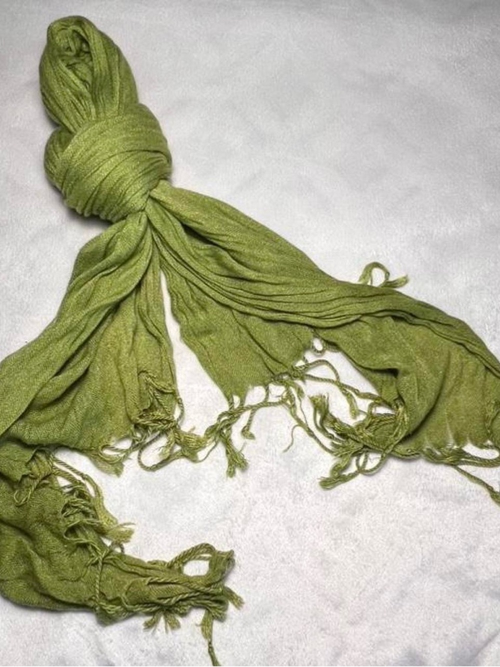 Green Lightweight Fringe Scarf - Women Accessories